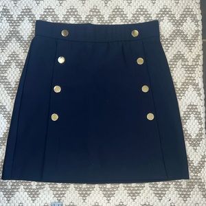 Rachel Zoe Navy Midi Sailor Buttoned Mini Skirt
